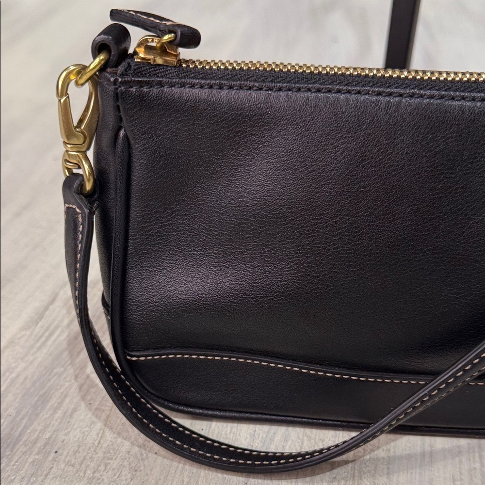 Coach Black Leatherwear Shoulder Bag with Gold Accents-NWOT - Picture 5 of 16
